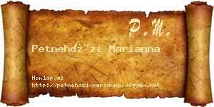 Petneházi Marianna névjegykártya