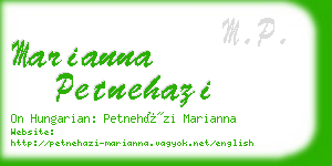 marianna petnehazi business card
